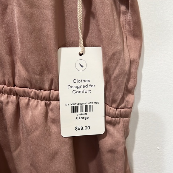 NWT UpWest Washable Satin Sleep Romper Blushed Rose Size XL - Picture 4 of 4